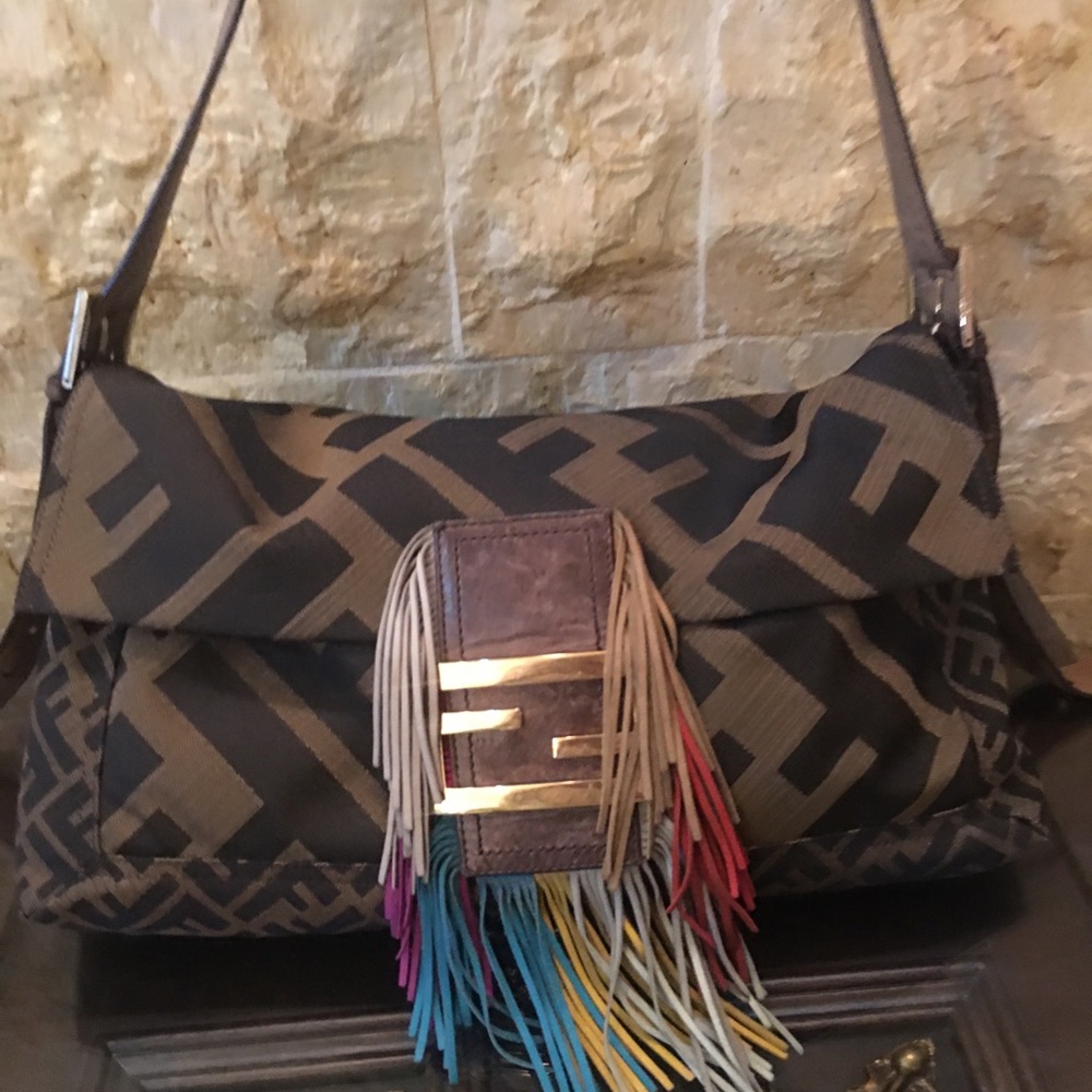Rare Fendi  zucca pattern large size  bag in very good condition